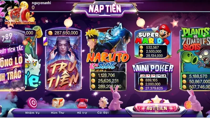 Naruto 789Club là game nổ hũ đổi thưởng được lấy cảm hứng từ phim hoạt hình