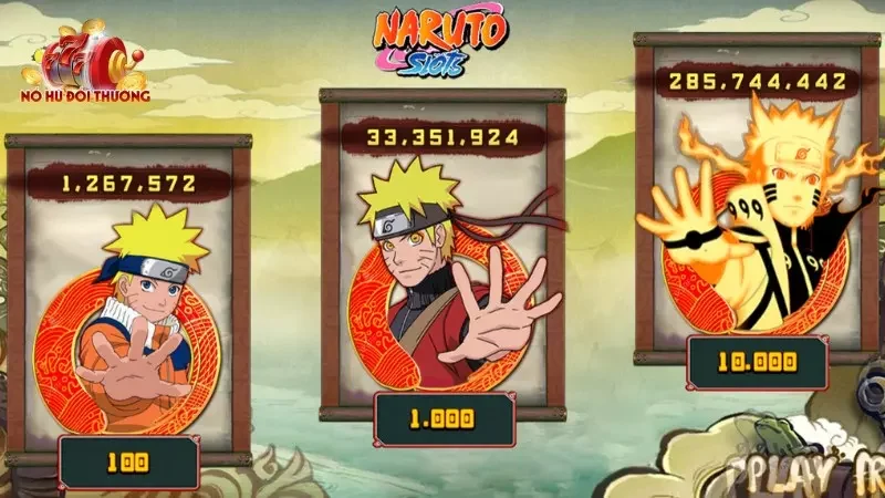 Các dòng trả thưởng phổ biến trong game Naruto 789Club