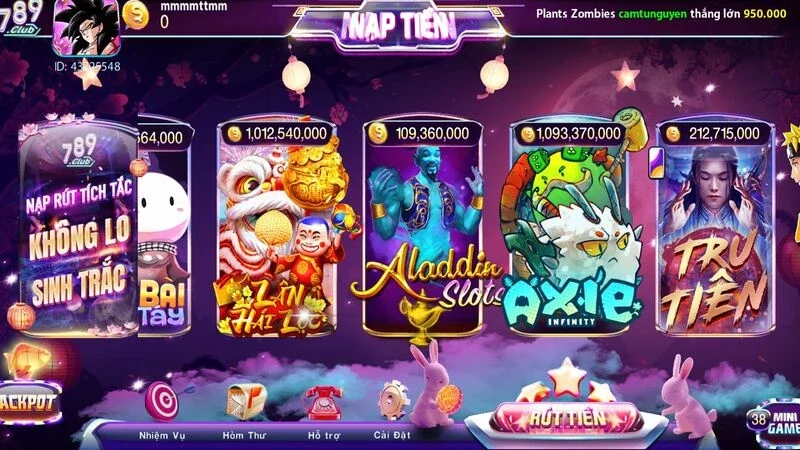 Game nổ hũ xèng tại các nhà cái trực tuyến đang thu hút lượng lớn người tham gia